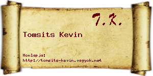 Tomsits Kevin névjegykártya